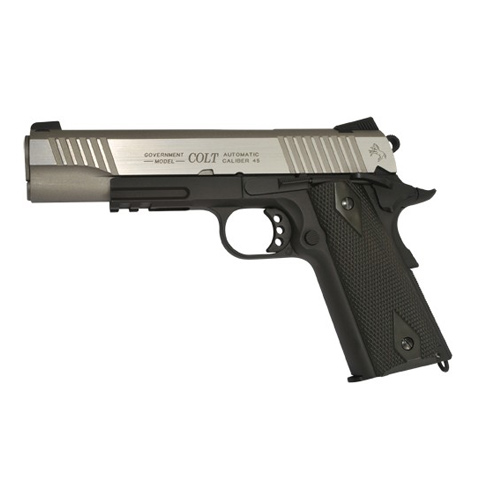 Colt 1911 Dual Tone RAIL GUN Series Black/Silver in the group Airsoft / Airsoft Pistols / Colt 1911 airsoft pistol at Wizeguy Sweden AB (as-cg-gun-0098)