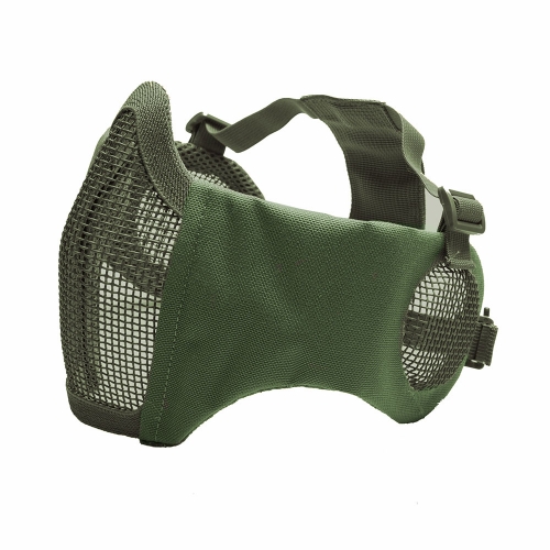 Metal Meshmask with cheek pads and ear protection Olive in the group Airsoft / Protective gear at Wizeguy Sweden AB (asg-19254)