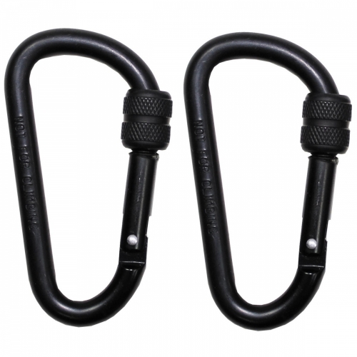 Carbine Hook Black Alu 8 mm 2 pack in the group Tactical Gear / Carabiner at Wizeguy Sweden AB (max-acc-00036)