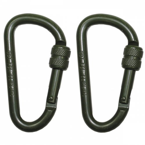 Carbine Hook Olive Alu 8 mm 2 pack in the group Tactical Gear / Carabiner at Wizeguy Sweden AB (max-acc-00037)