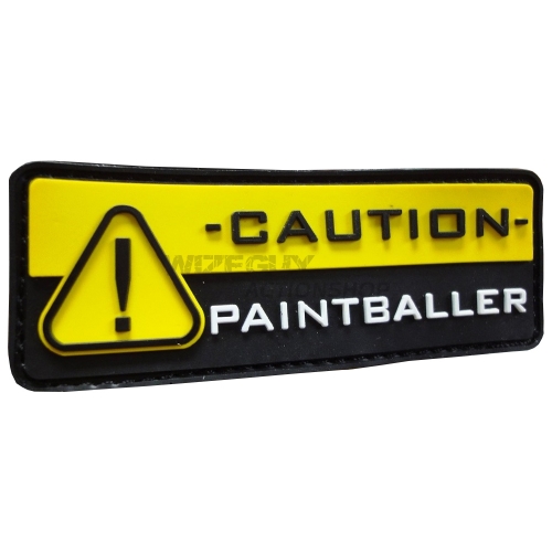 3D Rubber Patch: Caution Paintballer in the group Tactical Gear / Patches at Wizeguy Sweden AB (pw-168001)