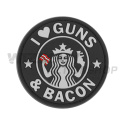 3D Rubber Patch: Guns and Bacon