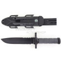 HUMVEE Next-Gen. Survival Knife w/Sharpener & FireStarter Serrated Black