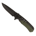 Mil-Tec Black/OD One-Hand Knife with clip